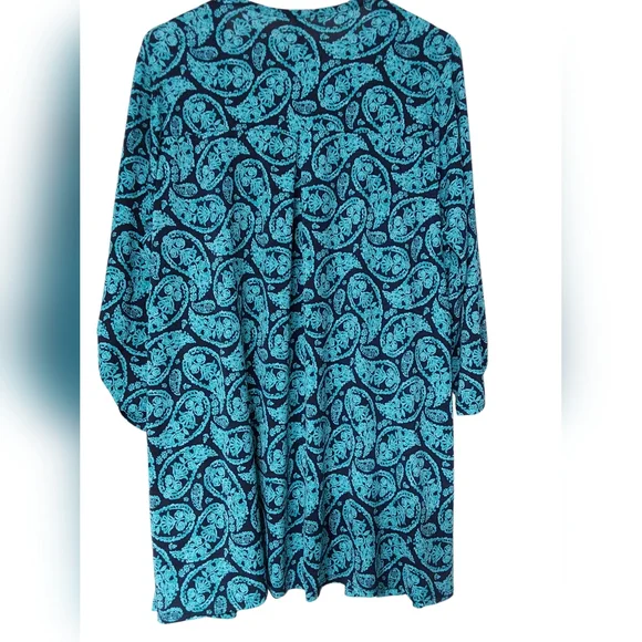 Dear Scarlett Teal and Navy Paisley Cardigan - Picture 2 of 4